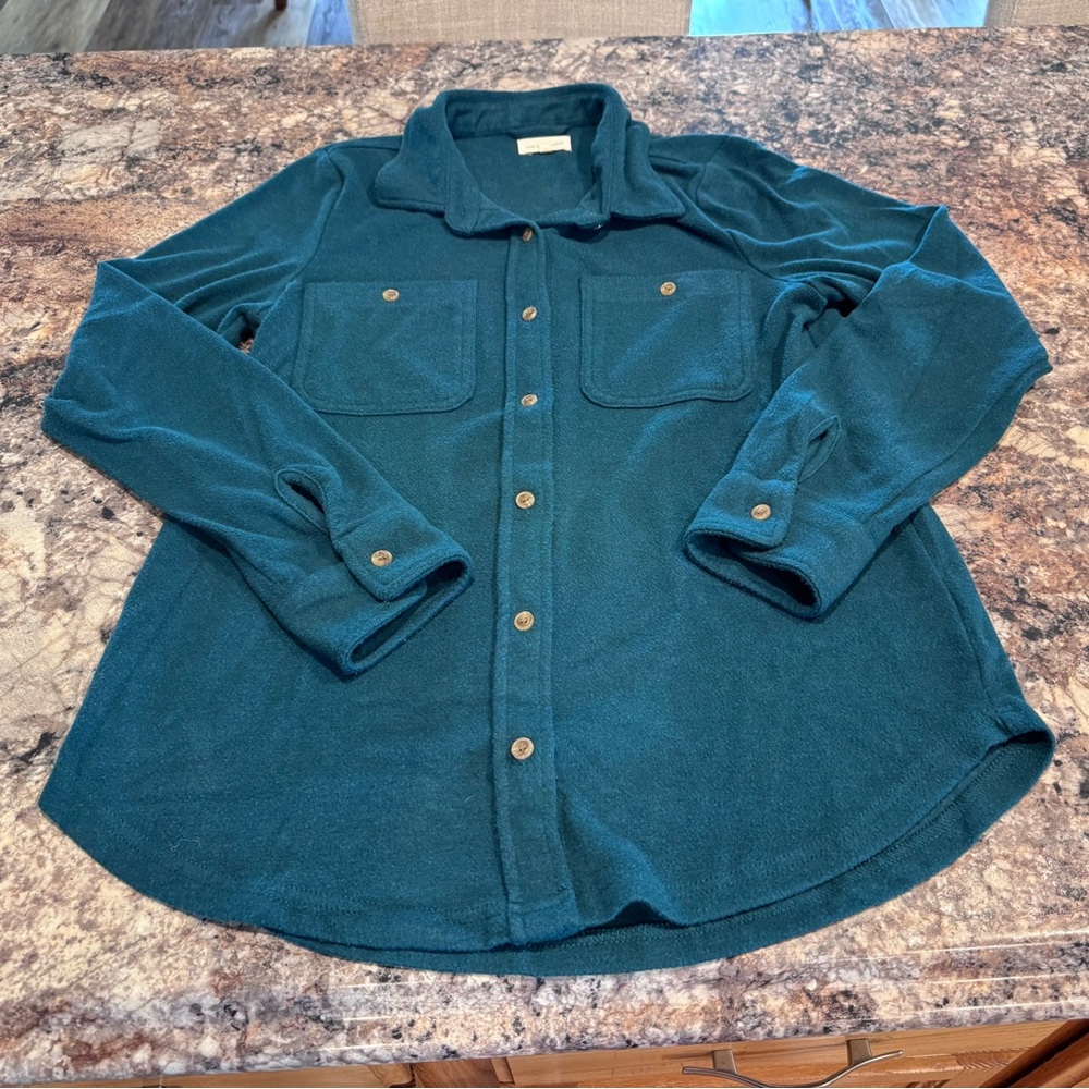 Thread & Supply Deep Teal Button-Up Shacket